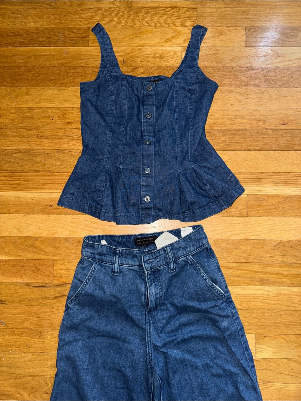 Banana Republic Denim Two-Piece Set in Dark Blue